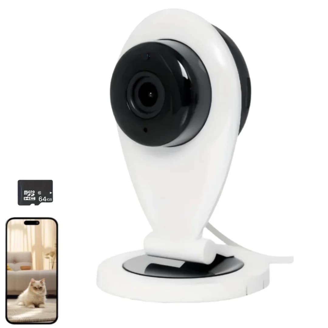 Telecamera WLAN InCliick con app, baby monitor WLAN con visione remota mobile, rilevamento del movimento, telecamera di sorveglianza interna per visione notturna