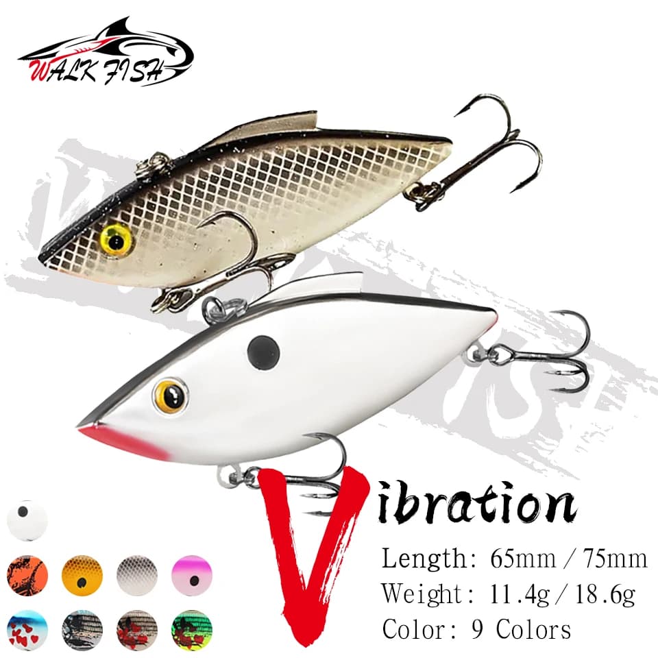 CAMMINARE PESCE 1 Pz 11.4g 18.6g Affondamento VIB Richiamo Crankbait Pesca Jig Vibrazione Luccio Pesca Richiamo Artificiale Esca Dura di Plastica