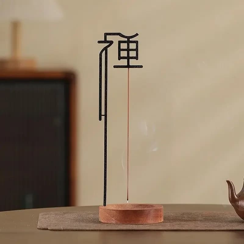 Portaincenso Zen cinese per bastoncini Bruciatore di incenso capovolto con raccoglitore di cenere in legno Forniture per buddismo Decorazione della casa 2025