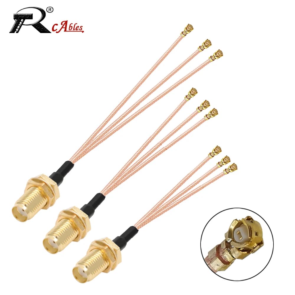 1PC SMA Femmina a 3 u.FL MHF Femmina Jack da 1 a 3 Triple Splitter Cavo RG178 Pigtail WIFI Antenna Cavo di Prolunga Ponticello