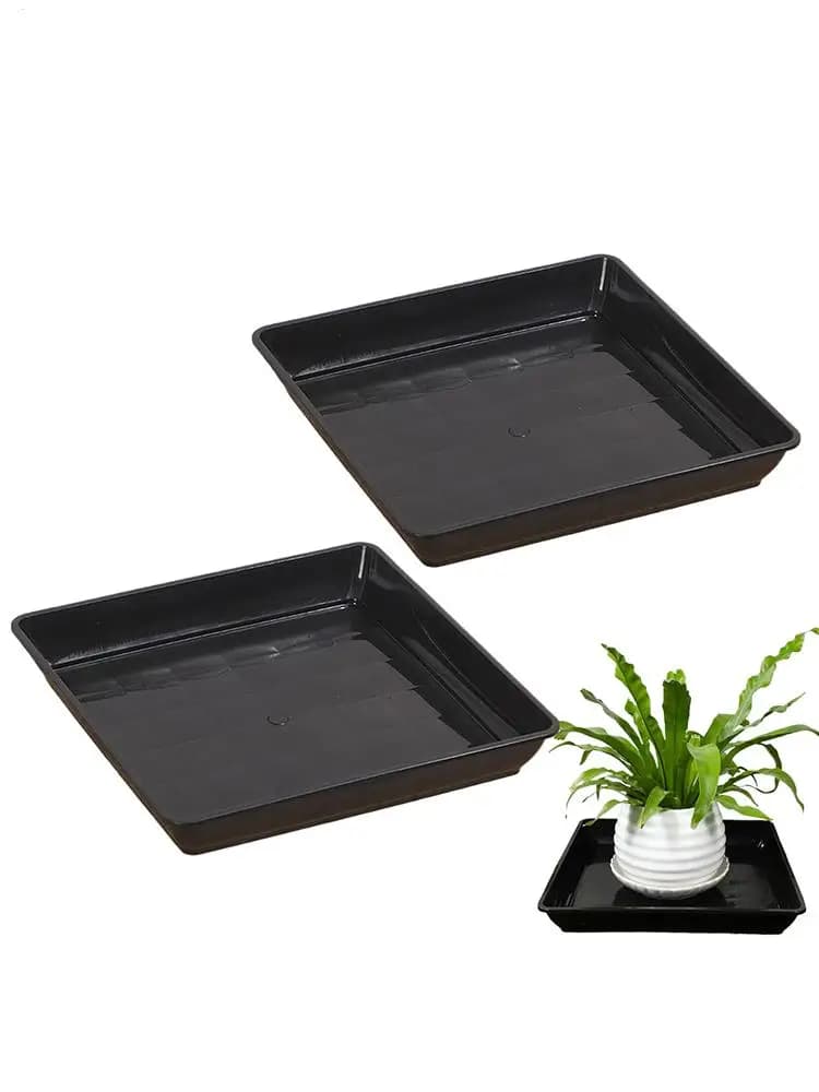 2 Pcs Flower Pot Base Thickened Balcony Plant Tray Planter Saucers Plastic Trays For Indoor Pots Drip Plates Pot Trays Garden