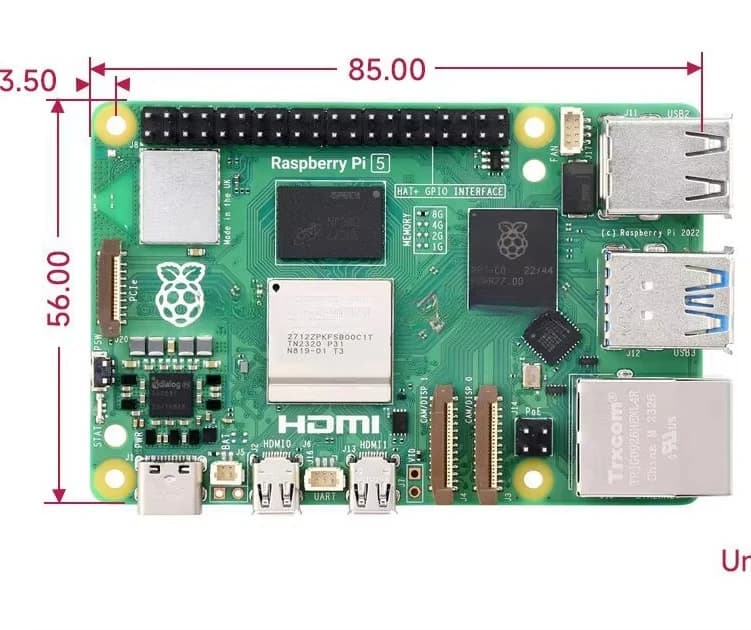 Raspberry Pi 5 con Processore Broadcom BCM2712 Quad-core Arm Cortex A76 e RAM da 4GB, 8GB o 16GB