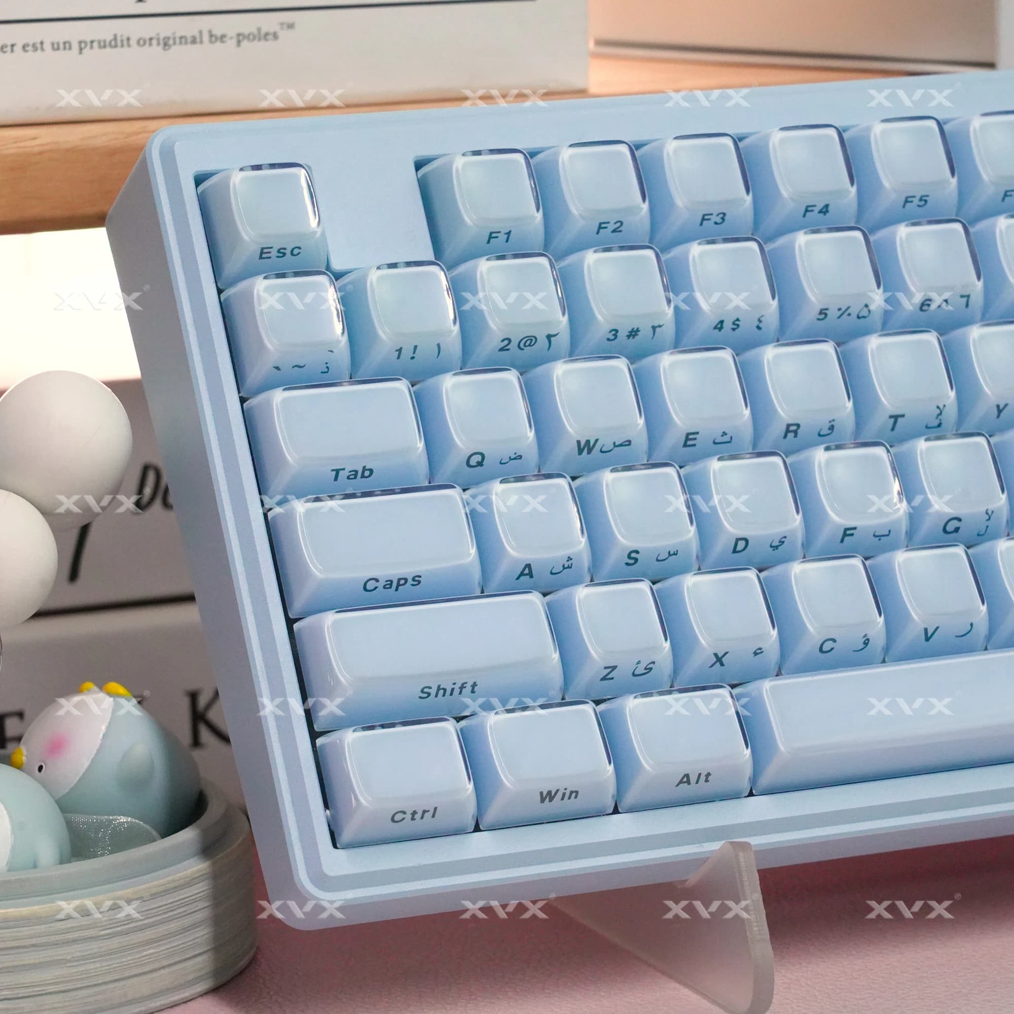 Arab XVX Copritasti Blue Jelly for Cherry MX Mechanical Keyboard OEM profile at 75% 113 keys