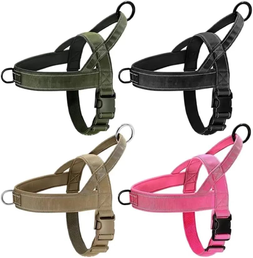 Pettorina per cani anti-trazione con maniglia posteriore oversize, design slip-on, fibbia a sgancio rapido, in nylon, per passeggiate, addestramento e controllo.