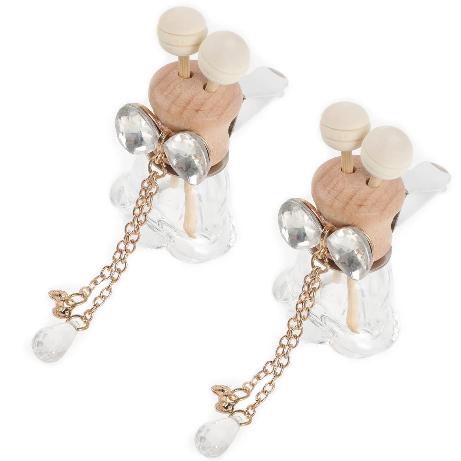 2 Pezzi Diffusori di Profumo Ricaricabili per Auto, Bottiglie per Oli Essenziali, Clip per Bocchette di Ventilazione, Deodorante per Auto, Decorazione