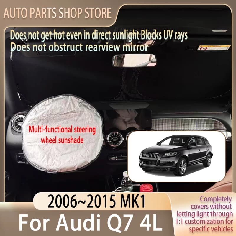 Per Audi Q7 4L 2006~2015 14 Parasole per Volante, Accessori Auto Estivi, Protezione Termica per Parabrezza Anteriore