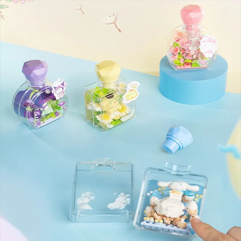 Wonder Moon Sanrio Blind Box Bricks DIY Needle Bottle With Light Hello Kitty Cinnamoroll My Melody Birthday Gift for Girls