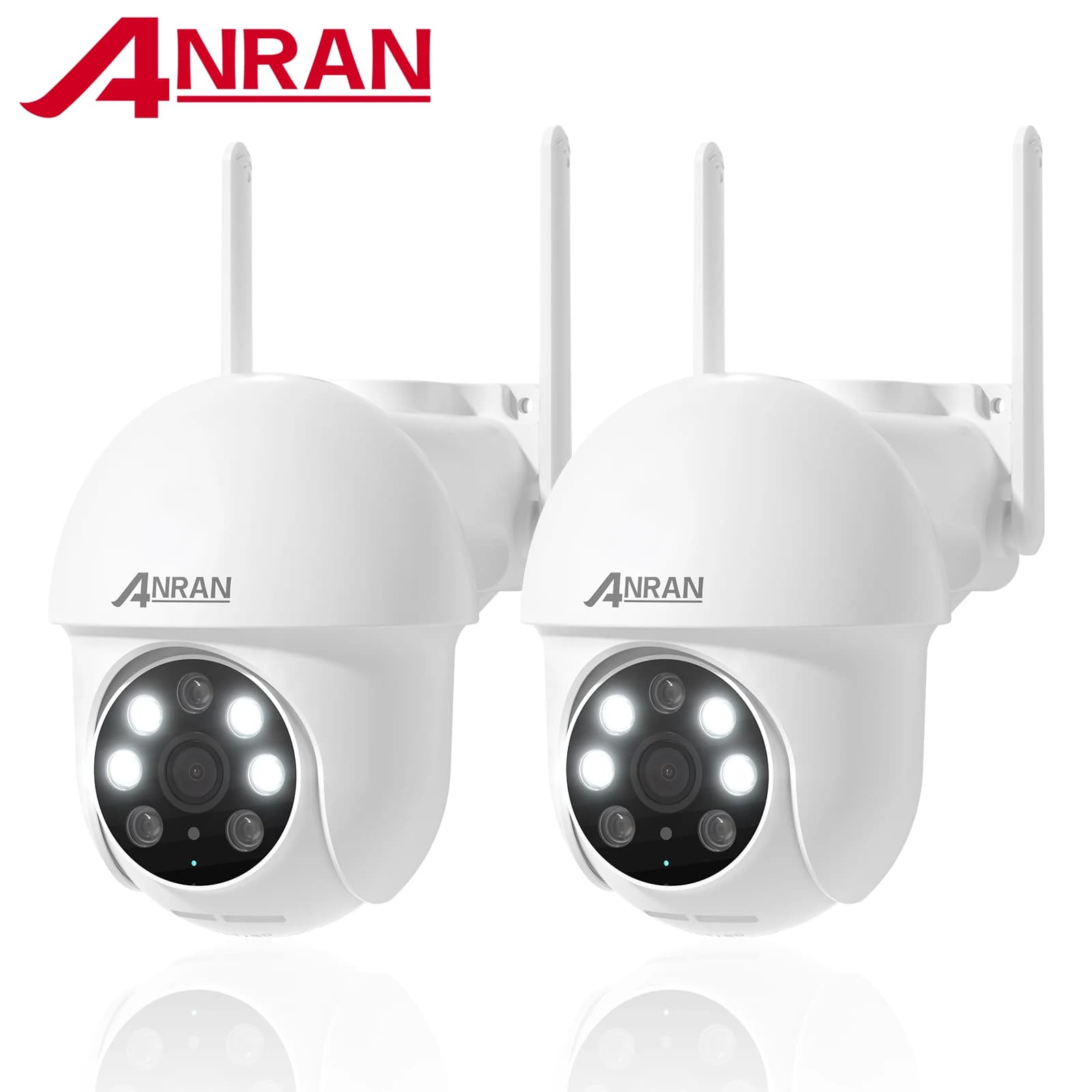 ANRAN 2PCS Telecamera di sicurezza cablata 5MP 2.4G 5G Wifi Camera 24/7 Registrazione IP66 Impermeabile compatibile Alexa Auto Track senza batteria