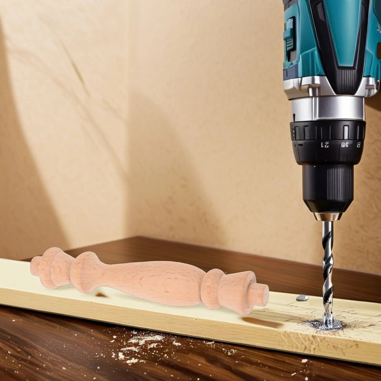 8 Pezzi di Finiture Decorative in Legno Massello Grezzo con Venature Naturali, Stile Romano, 4,52 Pollici, per Pali del Letto, Bastoni per Tende, Scale
