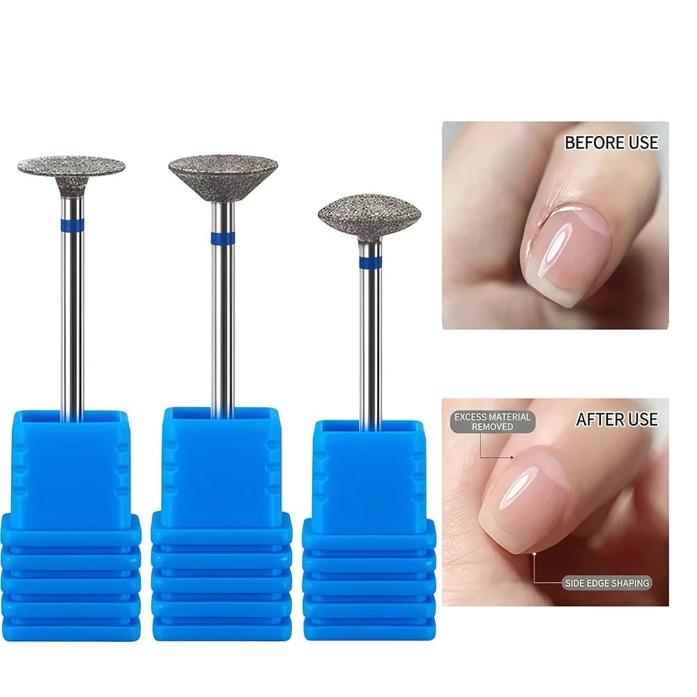 Set of nail polishing heads 1 or 3 pieces, shaped like a saucepan, perfect for removing dead skin, ideal for manicure and pedicure