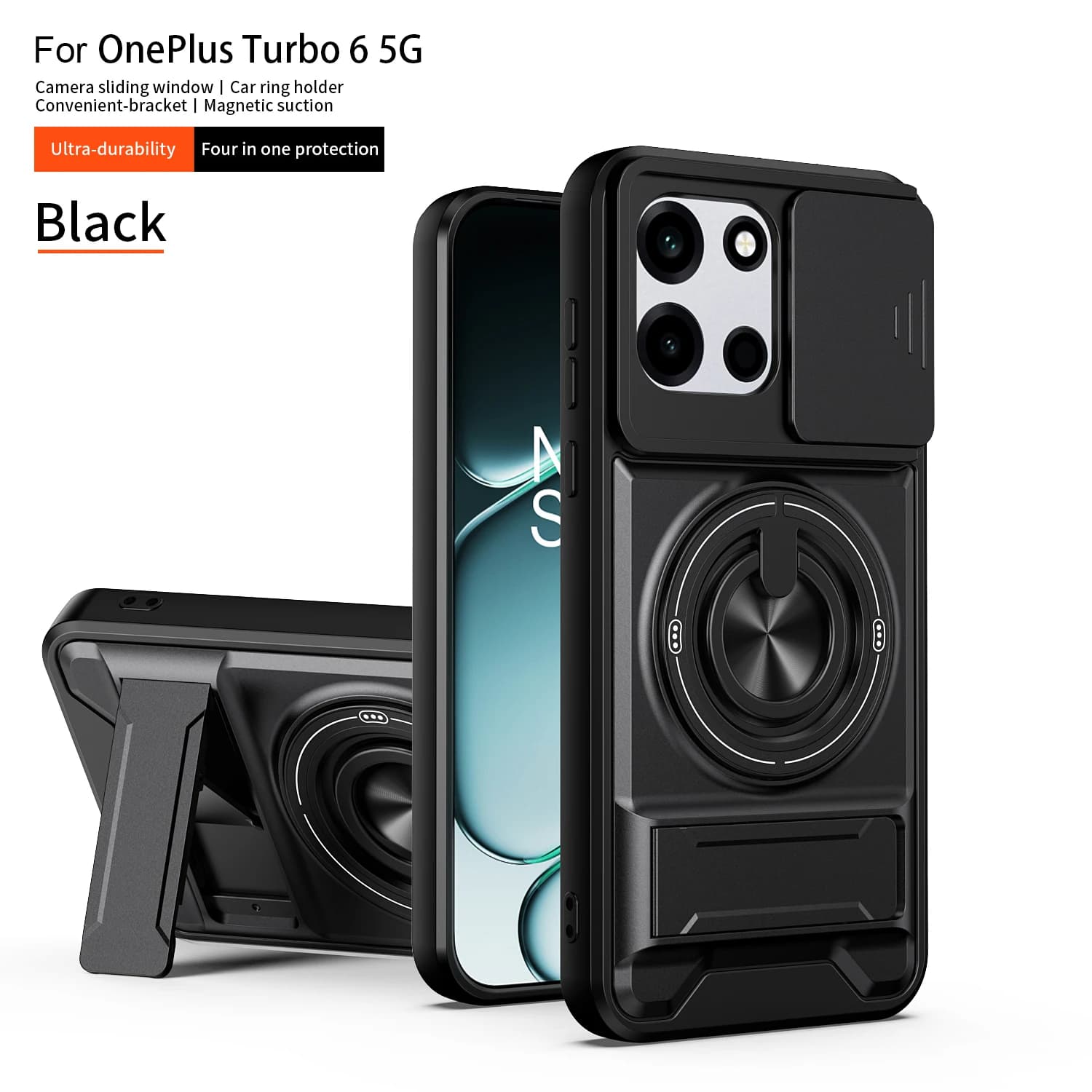 For OnePlus Nord 6 Case OnePlus Turbo 6 Cover 1+Turbo 6V Magsafe Magnetic Fold Holder Military Armor Camera Protection Cover
