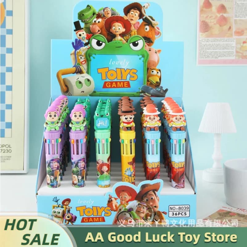 12/36pcs Toy Story 5 10 Colors Ballpoint Pen Cartoon Cute Colored Markings Multifunctional Gel Pen Supplies Stationery Wholesle