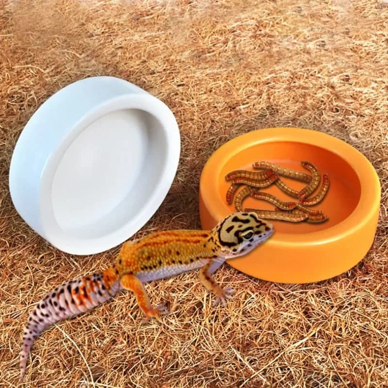 Ceramic Aquarium Pet Reptile Feeder Bowl Basin Food Water Pot Reptile Turtle Tortoise Scorpion Lizard Crabs Supplies 6.8cm