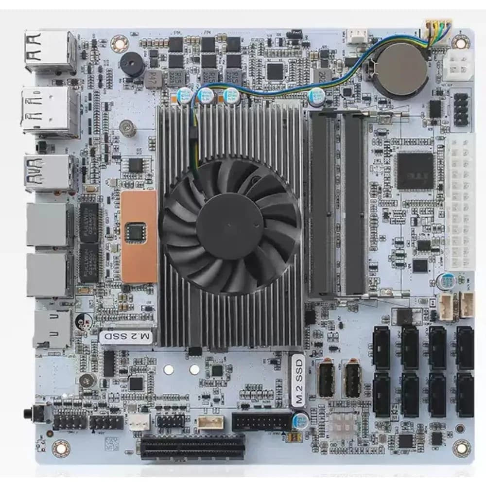 Mini‑ITX White M11 NAS Motherboard I5‑8265U 8 SATA Bays Dual 2.5G I226V LAN 2×NVMe Storage Mainboard