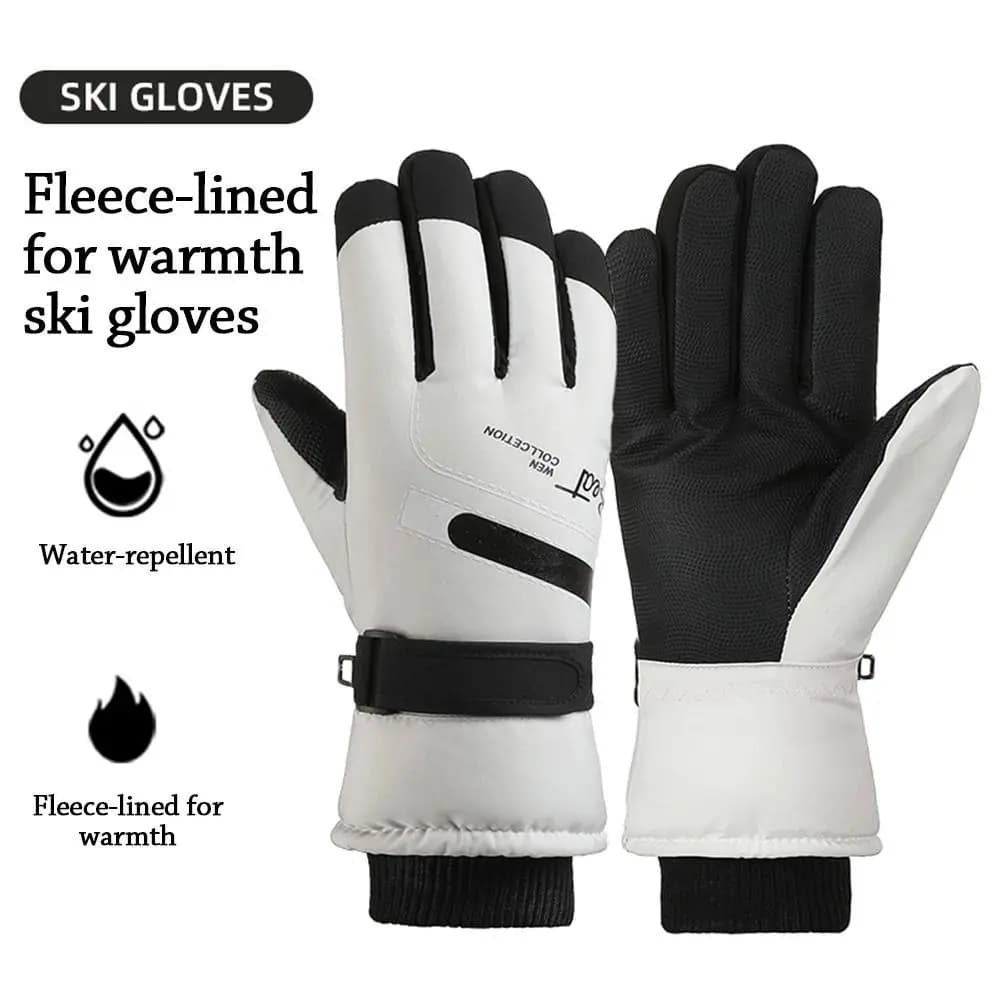 Fashionable Hot Winter Gloves Fodera Fleece thickened Snowboard Thermal Ski Gloves Waterproof Windproof Cycling Gloves Man Woman