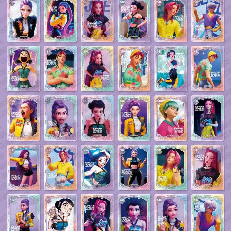 KPop Demon Hunters 36Pcs Trading Cards Set Collectible HUNTR/X Girl Group Theme Playing Cards Gift for Fans
