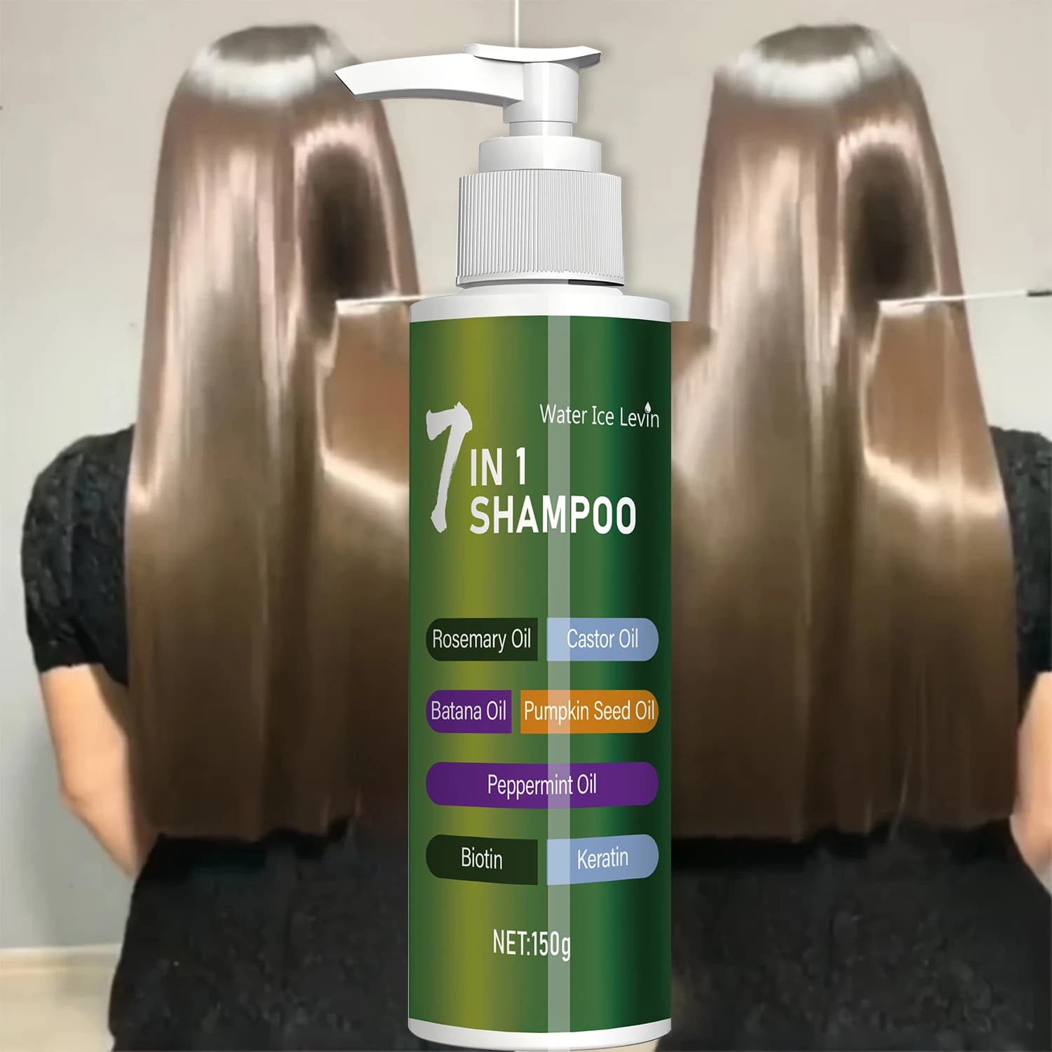 Shampoo 7 in 1, rich foam and easy to rinse, removes dandruff, reduces broken hair, long lasting oil control, super soft, strong hair repair, double tips, thick and soft