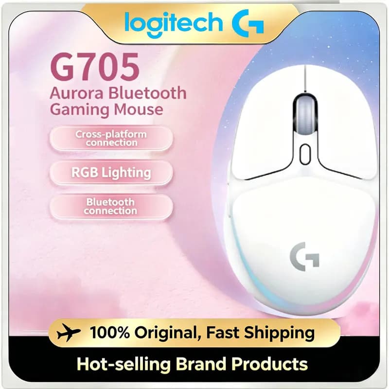 Mouse Wireless Logitech G705 Aurora Collection, Bluetooth 2.4G Dual Mode, RGB, per Gaming e Ufficio