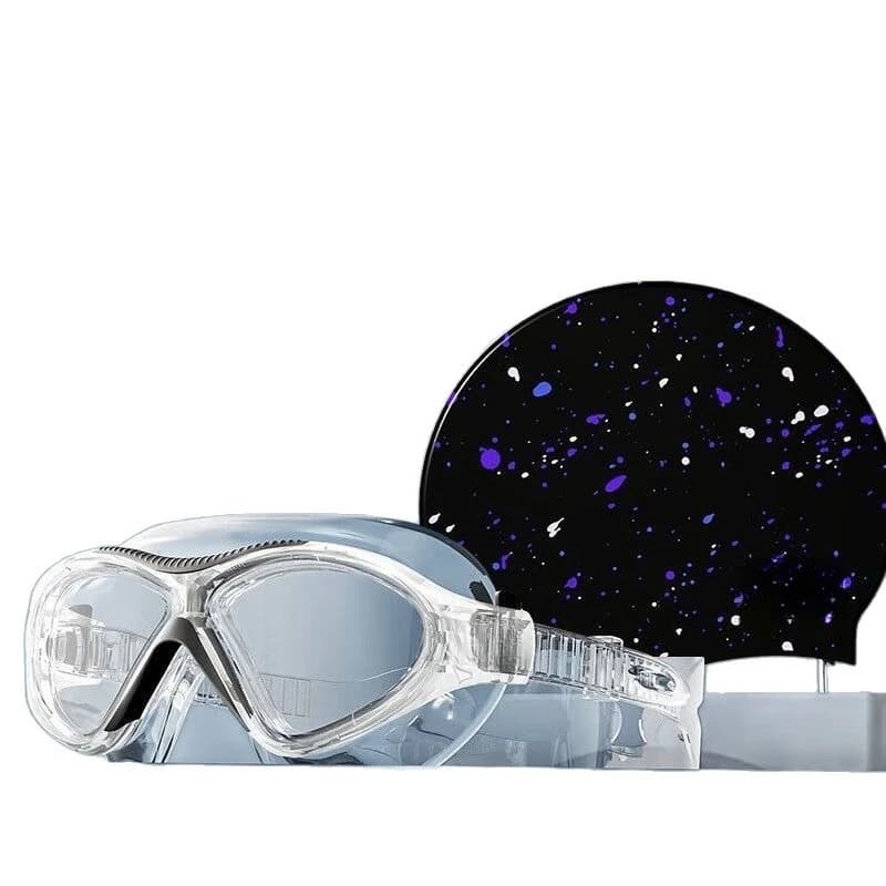 Swimwear, waterproof transparent high definition swimming glasses and anti-fog with large frame