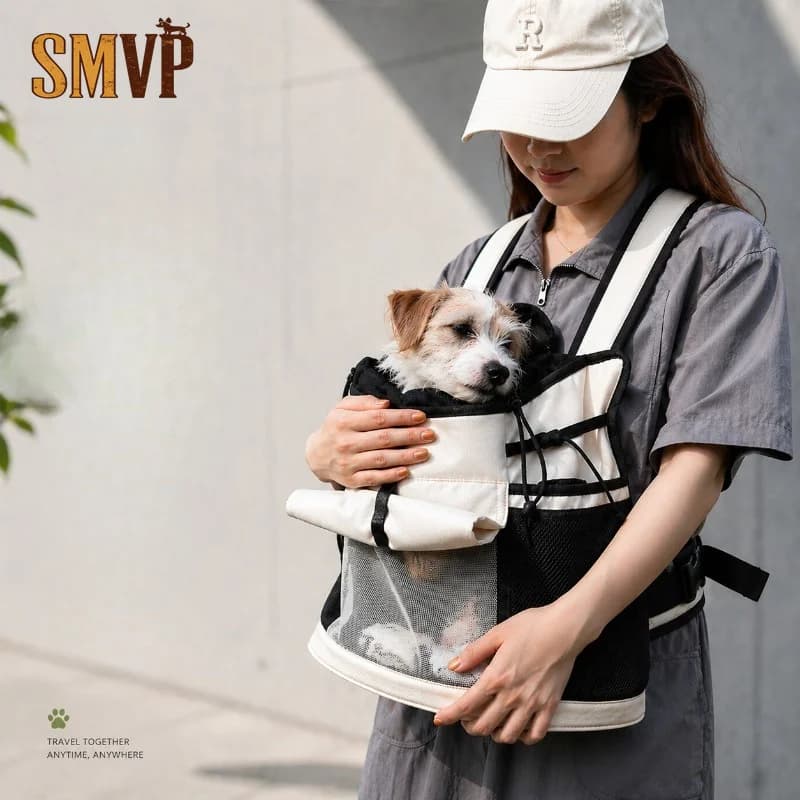 Dual Wear Front Back Pet Carrier Backpack Breathable Mesh Portable Travel Bag Anti-Anxiety for Small Cats and Dogs Pet Backpack