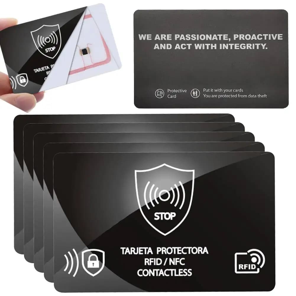 5 pezzi di blocco RFID blocco segnale NFC blocco carta di credito di debit di sicurezza protezione passaporto blocco protezione carta di credito portatile