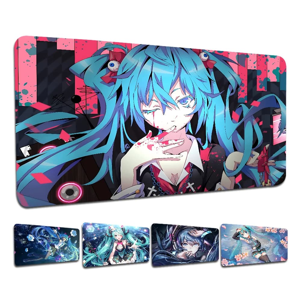 Tappetino da Scrivania Extra Large Kawaii Turchese per Virtual Idol, Tappetino per Mouse da Gaming con Base in Gomma Antiscivolo per PC, Ufficio e Casa