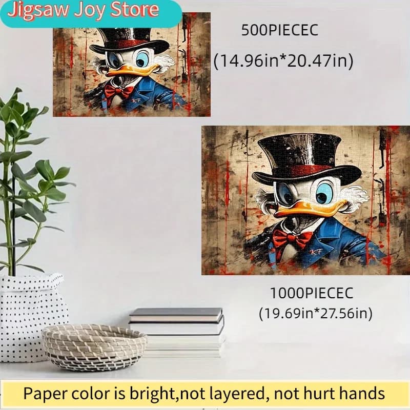 Puzzle 500 pezzi Disney, puzzle di carta fai da te di Shiqiaoji Mac Duck Art, adatto per il tempo libero in casa, riunioni tra amici, uso in ufficio; perf