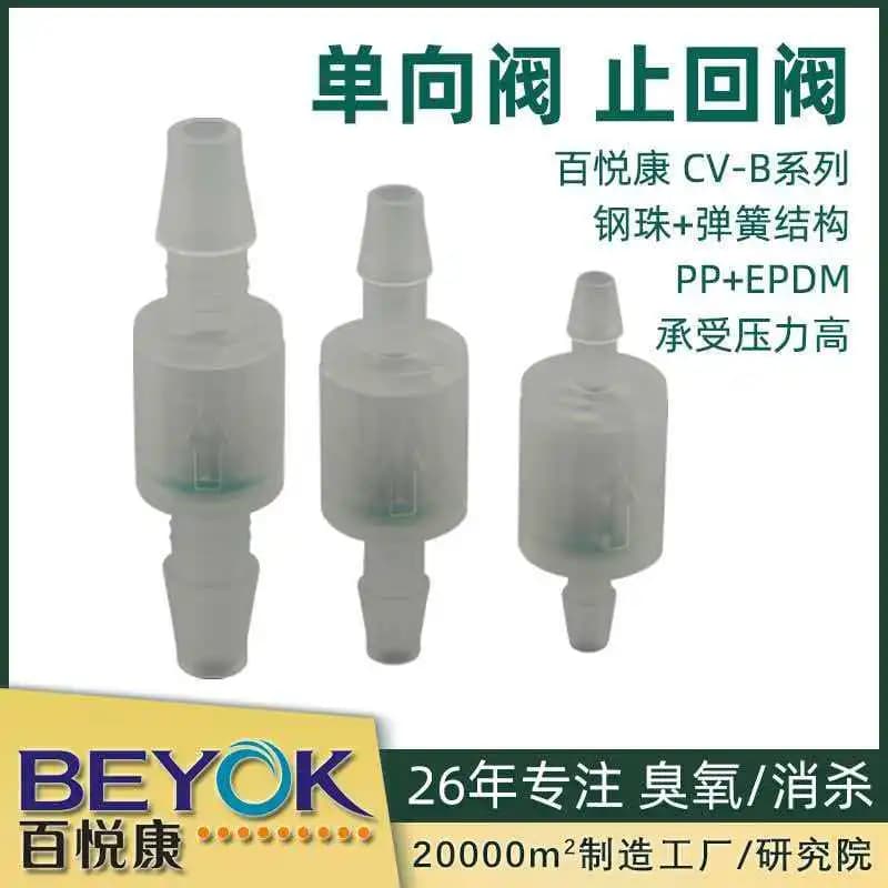 Plastic check valve with CV-B steel spring structure, PP check valve, mini water dispenser, ozone resistant water stop valve, oil resistant