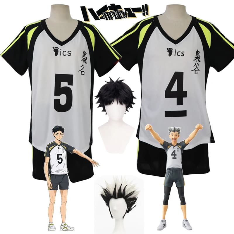 Akaashi Keiji Jersey Anime Haikyuu Bokuto Kotaro Costume Cosplay Wig Volleyball Sportswear Halloween Costumes for Men Women
