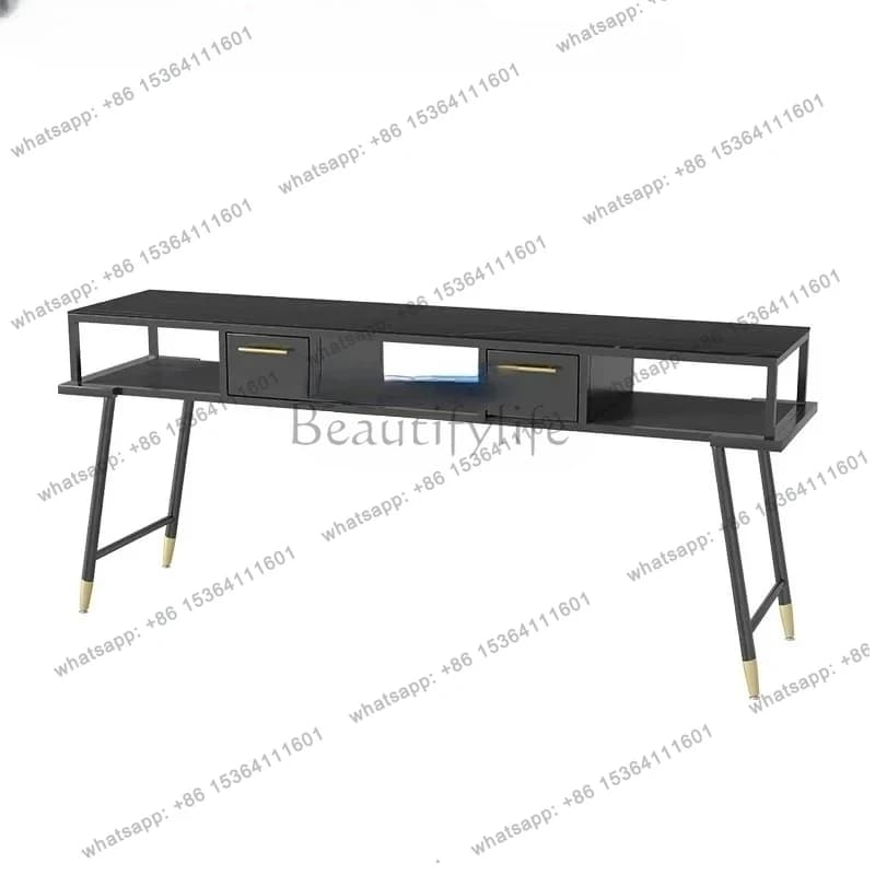 Stone Plate Nail Table and Chair Embedded Vacuum Cleaner Manicure Table for Nail Beauty Shop Table