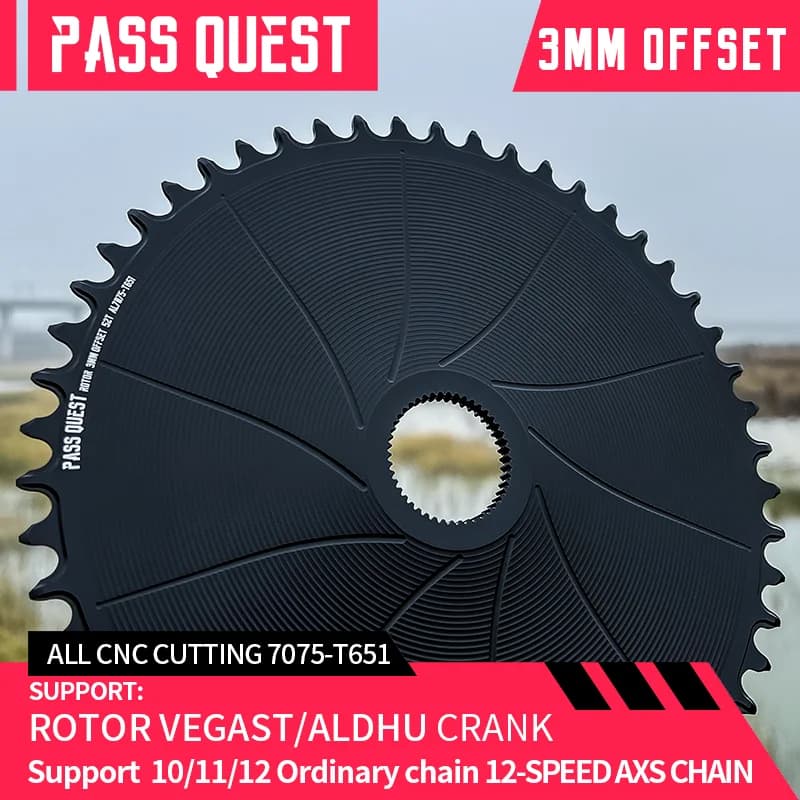 Supporto catena AXS AERO per rotore VEGAST ALDHU GUANTI 3mm Offset Ghia Bike Pianelli a montaggio diretto 42T-54T Ruota dentata
