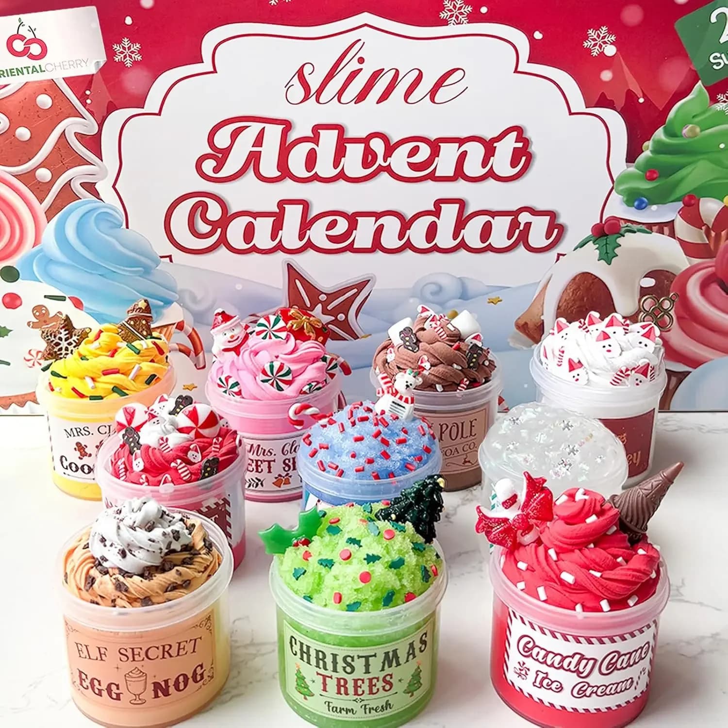 Nuovo calendario dell'Avvento 2025-24 giorni di melma e kit di ciondoli - Calendari per il conto alla rovescia di Natale, regali per ragazze, ragazzi e bambini