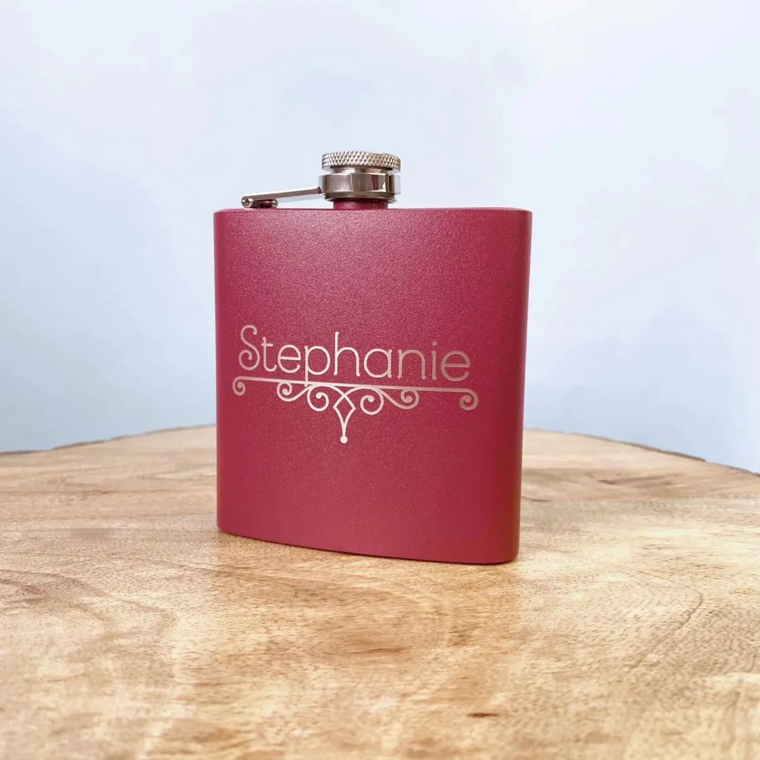 Customized Balloon, 6 ounces stainless steel fiaschette laser engraved, custom gifts for bridesmaid, bachelorette party gifts, woman's custom fiaschetta