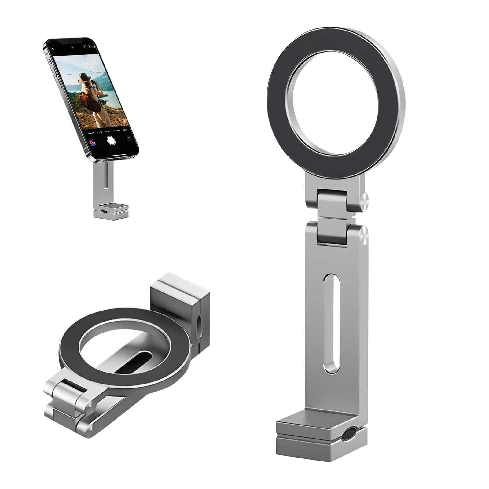 Adjustable Universal Magnetic Phone Holder Travel Essentials Flexible Rotation Hands-Free Airplane Phone Mount Seat Phone Stand