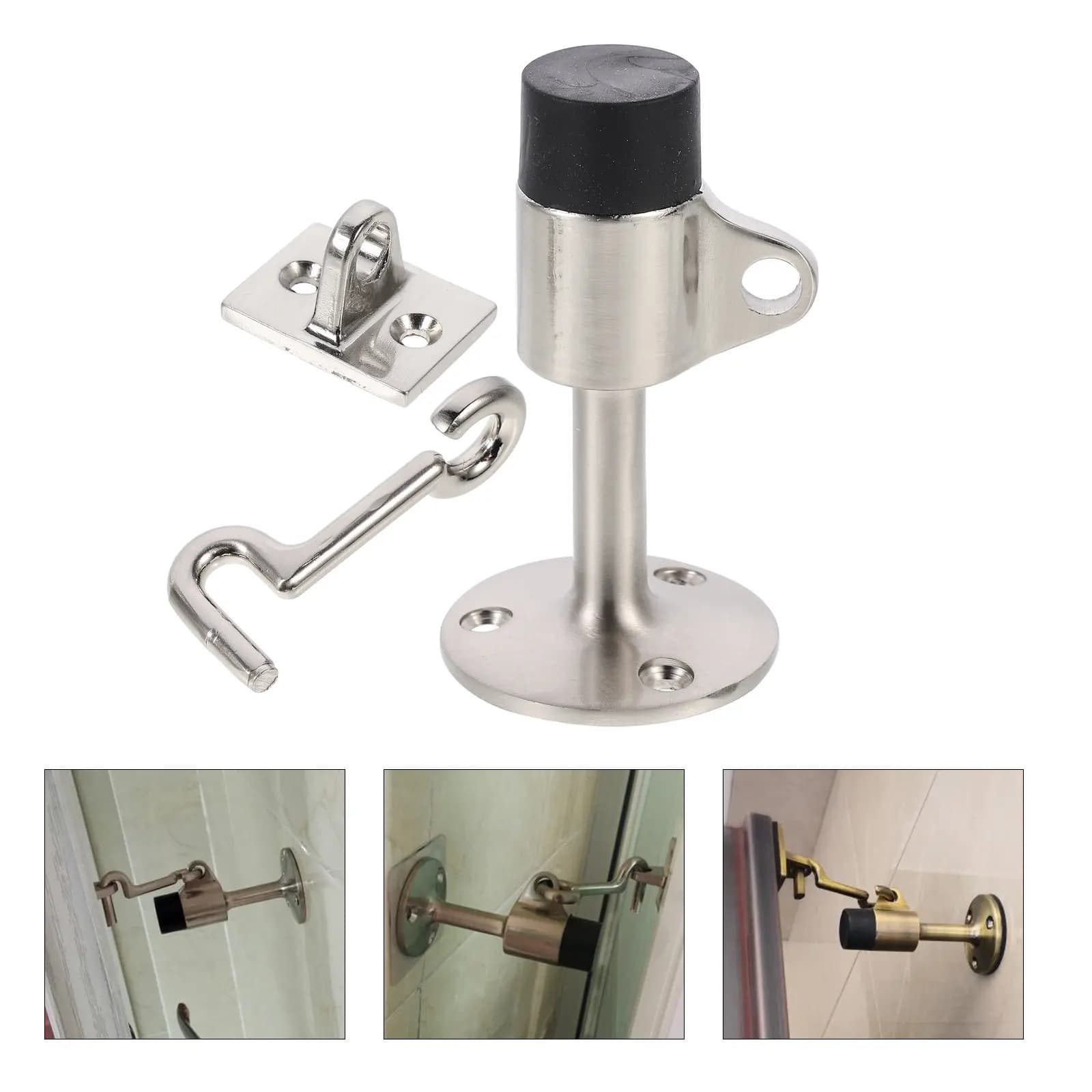 1Pcs Premium Zinc Alloy Door Stopper Rust Proof Waterproof Anti-Collision Door Wedge for Garden Restaurant Gate Stopping