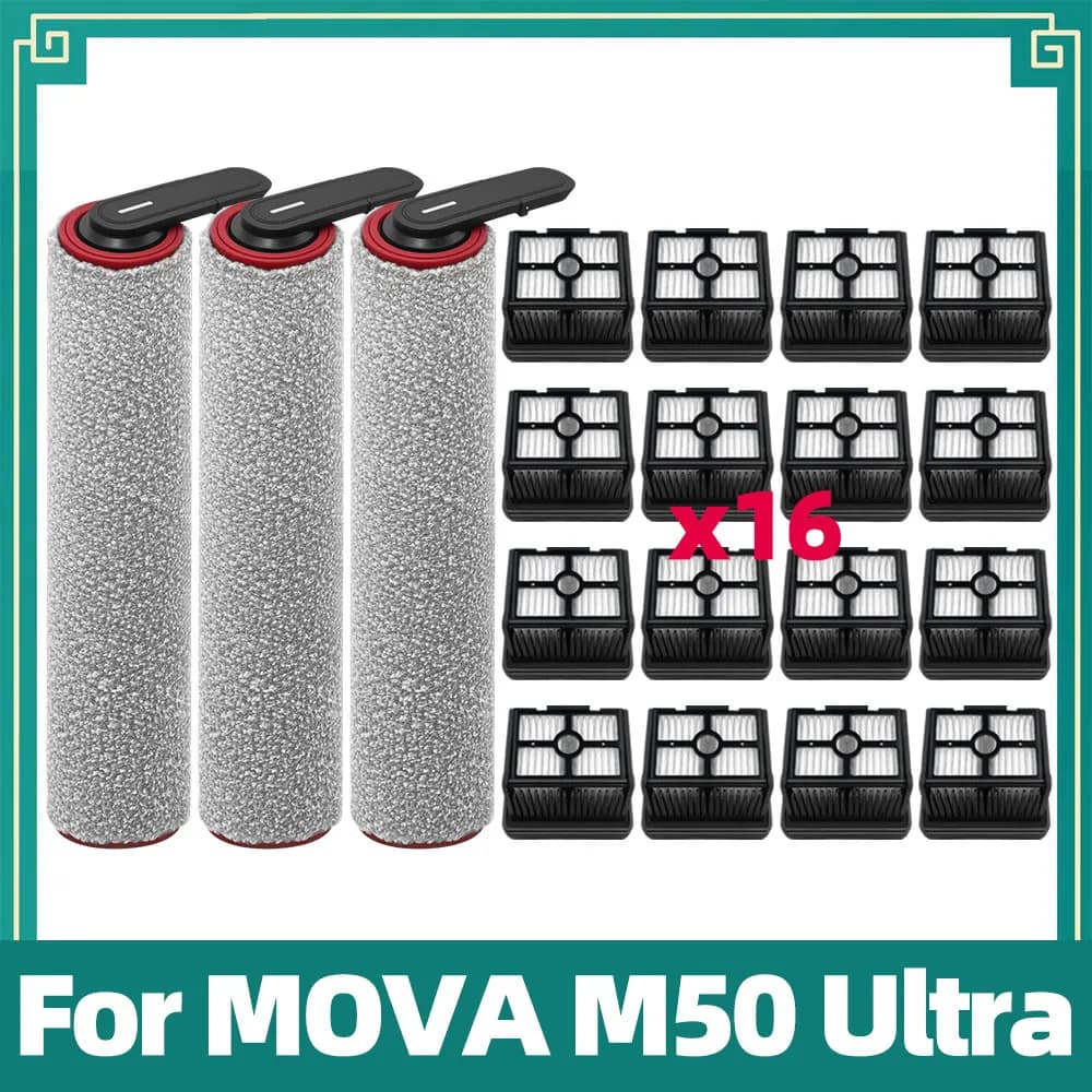 Accessories Compatible for MOVA M50 Ultra Replacement Spare Parts Roller Brush HEPA Filter