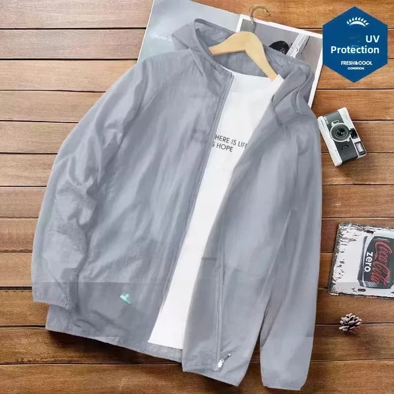 Abbigliamento Estivo da Uomo per Corsa all'Aperto UPF50 in Seta Ghiacciata Leggero e Traspirante Protezione UV per Viaggi e Ciclismo