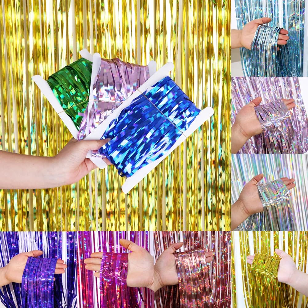 2M splendido sfondo per feste glitter tinsel frangia tenda foil fondali per feste di compleanno decorazioni per matrimoni forniture per baby shower