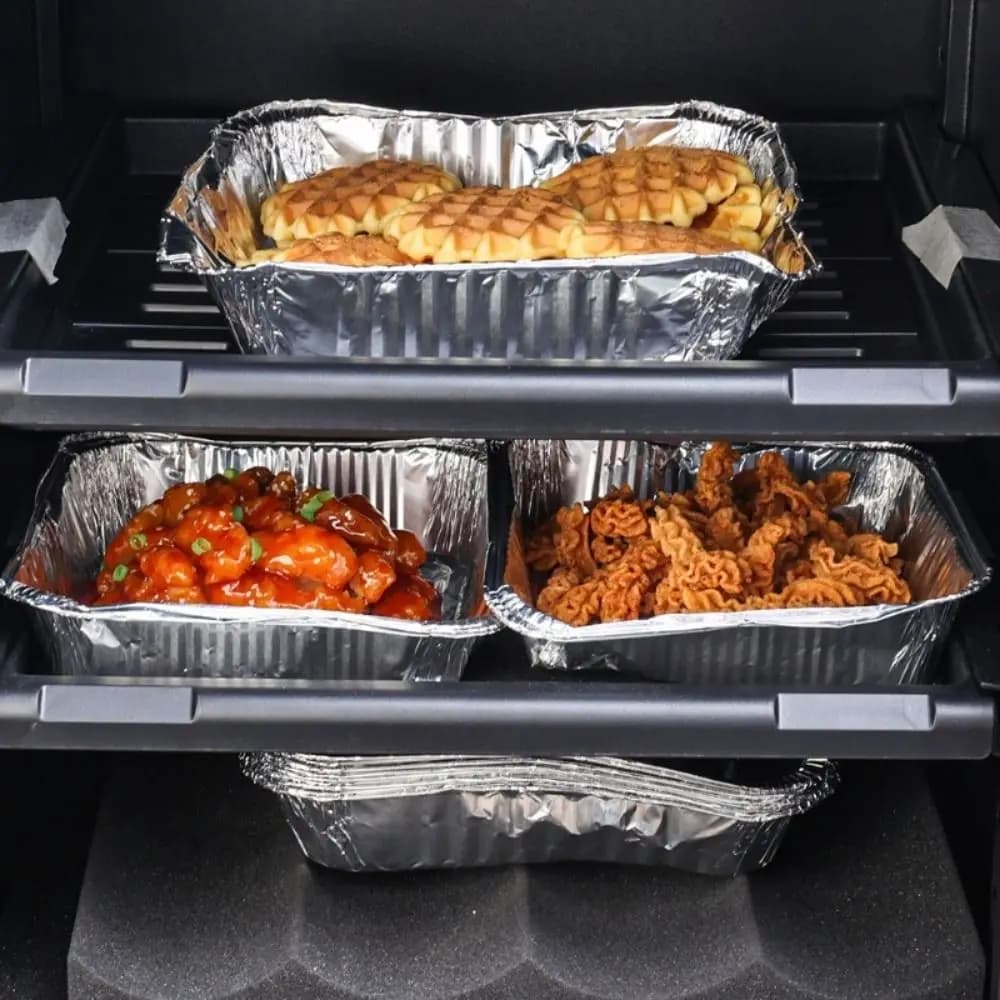 10Pcs 6/7/8 Inch Food Tin Foil Tray Non-stick Reusable Aluminum Foil Box Oil-resistant Oven BBQ Baking Tools Air Fryer Tray