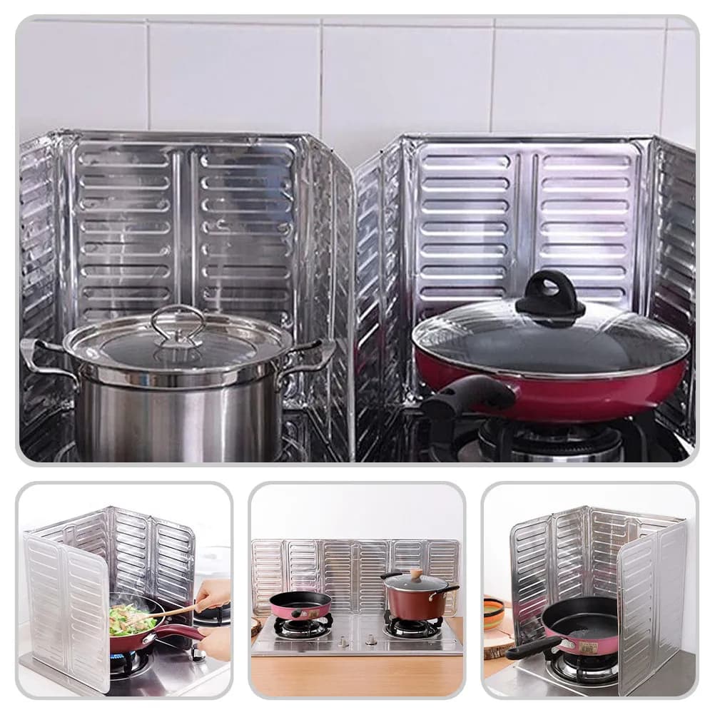 Premium Foldable Splatter Screen for Frying Pan Oil Barrier Stove Wall Protector Non Stick Easy Clean Cooking Splatter Guard