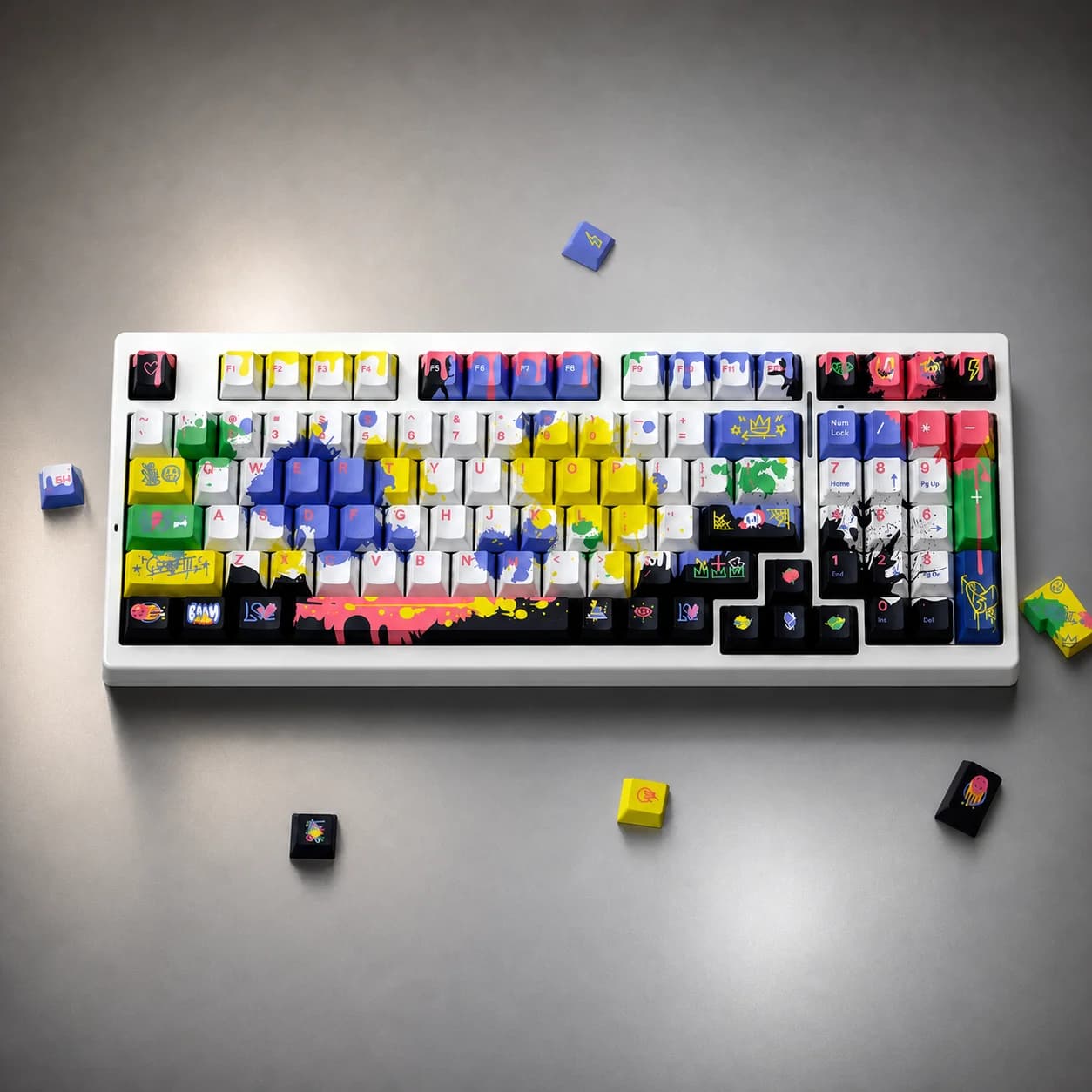 GMK Graffiti Keycaps 151 Keys PBT Material Cherry Profile DYE-SUB Keycaps For MX Switch Wooting Mechanical Keyboard Keycaps