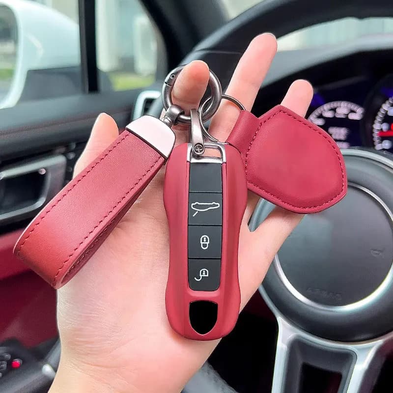 ABS Bordeaux Rosso Auto A Distanza Chiave Intelligente Caso Della Copertura Accessori Per Porsche Panamera Macan 718 Taycan 911 Cayman Boxster 9ya 971