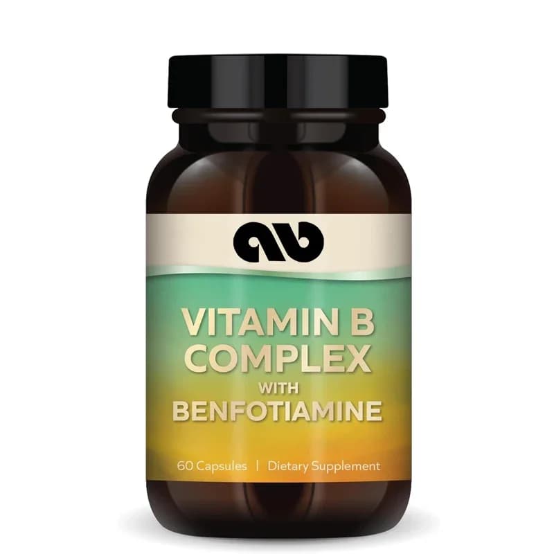 Vitamin B complex, (60 capsules), containing phosphoramine, dietary supplement, supports energy production, not GMO