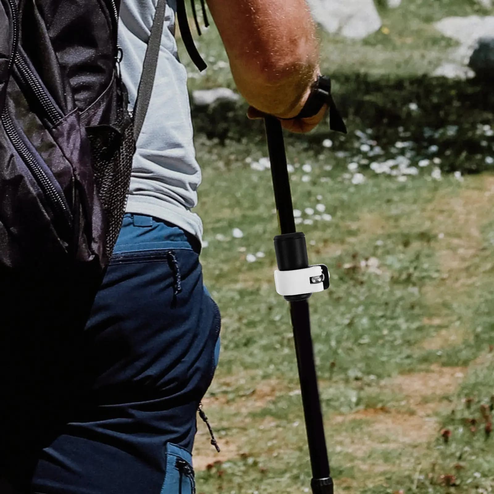 Walking Stick External Lock Trekking Pole Fastener Clip Cane Buckle Plastic Material Non-Slip Surface Easy Setup Hiking Climbing
