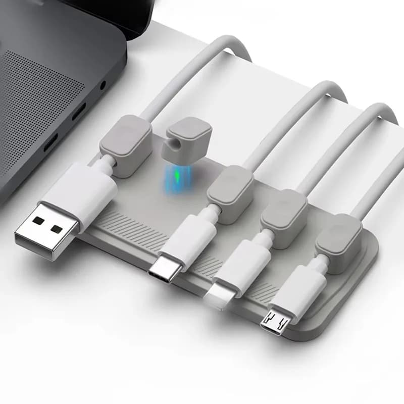 Supporto magnetico per la gestione dei cavi Clip per cavi da tavolo Custodia multiuso per cavi per l'home office Per riporre cavi di ricarica del mouse