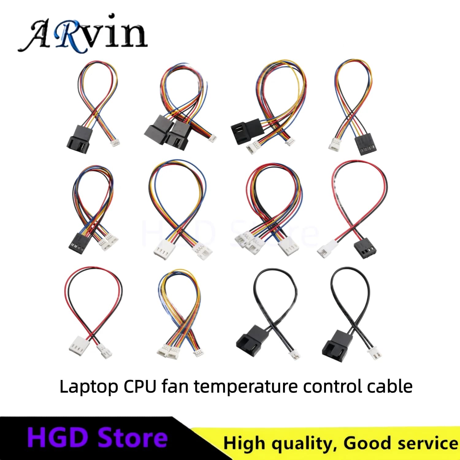 2pcs 1.25 to Small 4-Pin Male And Female Adapter Laptop CPU Fan Temperature Graphics Card Control Cable 1/2 Expansion Cable