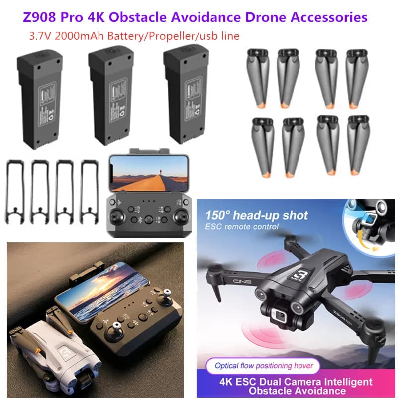 Battery 3.7V 2000mAh for Drone Z908 PRO with Avoidance Obstacles, Accessories Drone Z908 PRO, Elica, USB cable, Spare parts Drone Z908