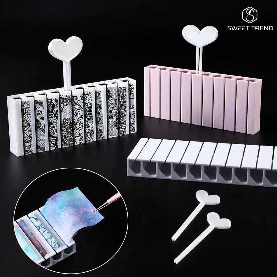 Scatola Porta Fogli per Nail Art, Espositore Portatile per Adesivi e Carta Effetto Cielo Stellato, Strumento Decorativo per Salone di Manicure