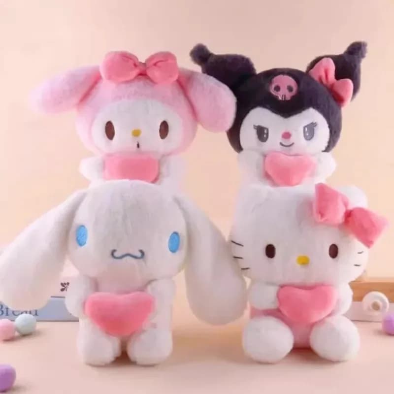 Peluche Sanrio Hello Kitty 22cm, Giocattolo Morbido per Bambine, Cuscino Imbottito Kuromi, Bambola My Melody, Cinnamoroll, Regalo Giocattolo