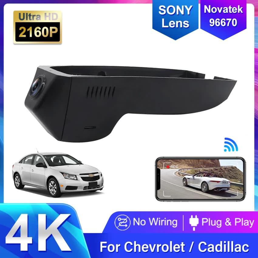Telecamera DVR per Auto 4K 2160P, Registratore Video per Chevrolet Malibu e Cadillac SRX XT4 XT5 2016-2020